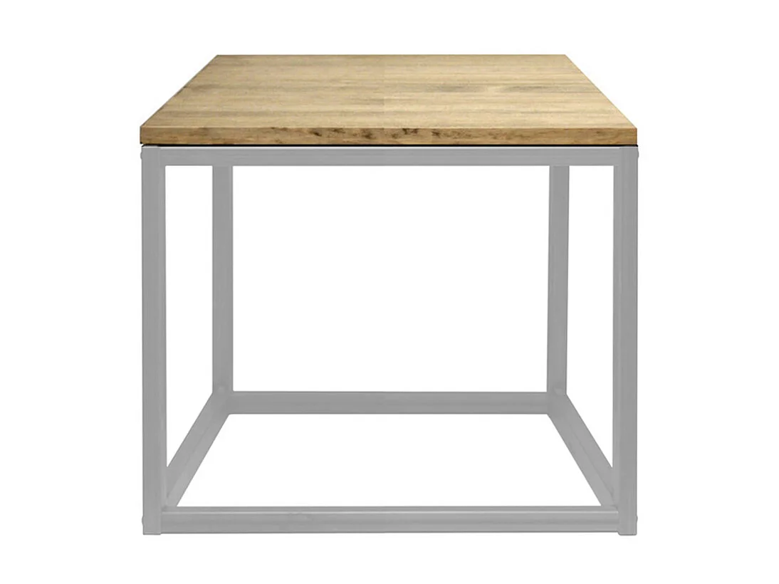 Mesita de Noche iCub 40x40x47cm Blanca en madera maciza de pino acabado vintage estilo industrial Box Furniture