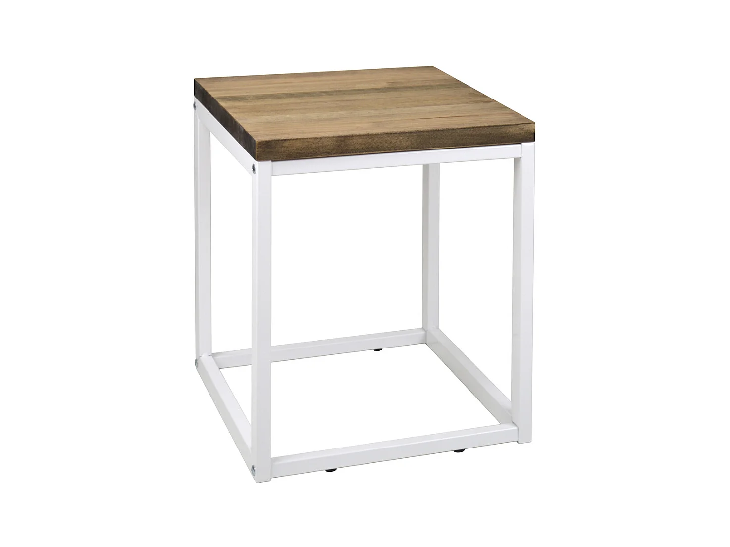 Table basse - Chevet Icub. Style industriel vintage 40x40x48 cm Blanc