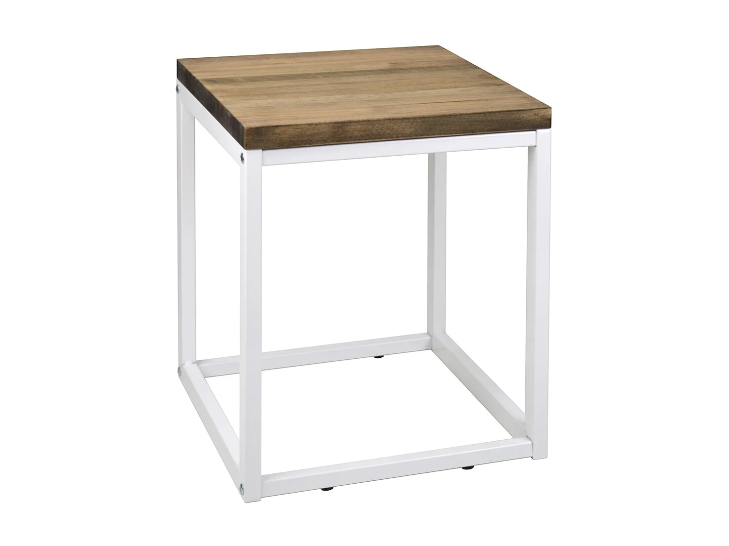 Mesa de cabeceira Icub. Estilo industrial vintage. 40X40x48 cm Branco