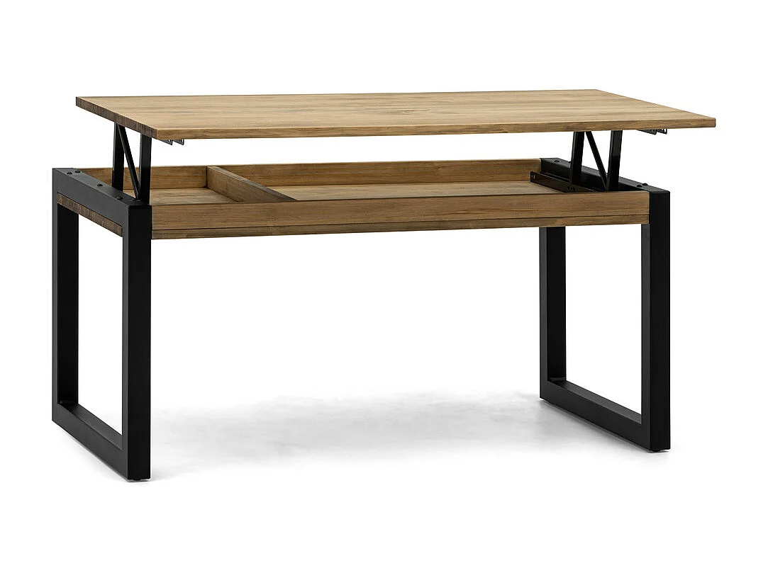 Table basse relevable iCub Strong ECO 50x100x49cm 18mm Noir-Vieilli