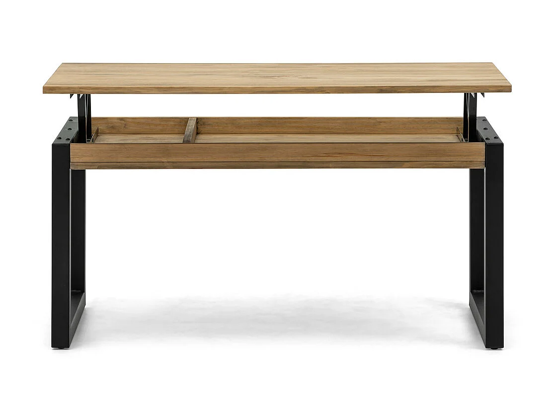 Table basse relevable iCub Strong ECO 50x100x49cm 18mm Noir-Vieilli