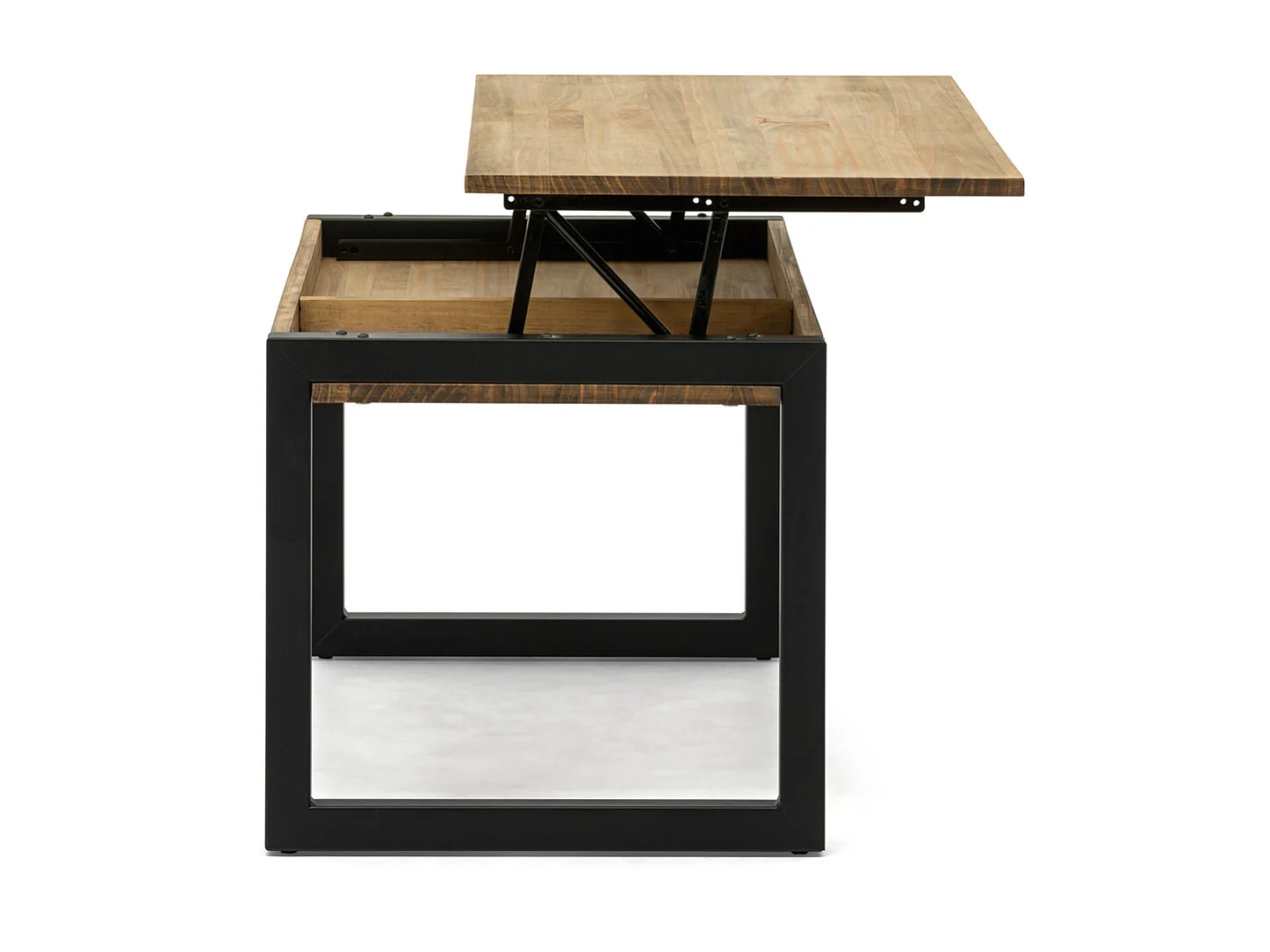 Table basse relevable iCub Strong ECO 50x100x49cm 18mm Noir-Vieilli