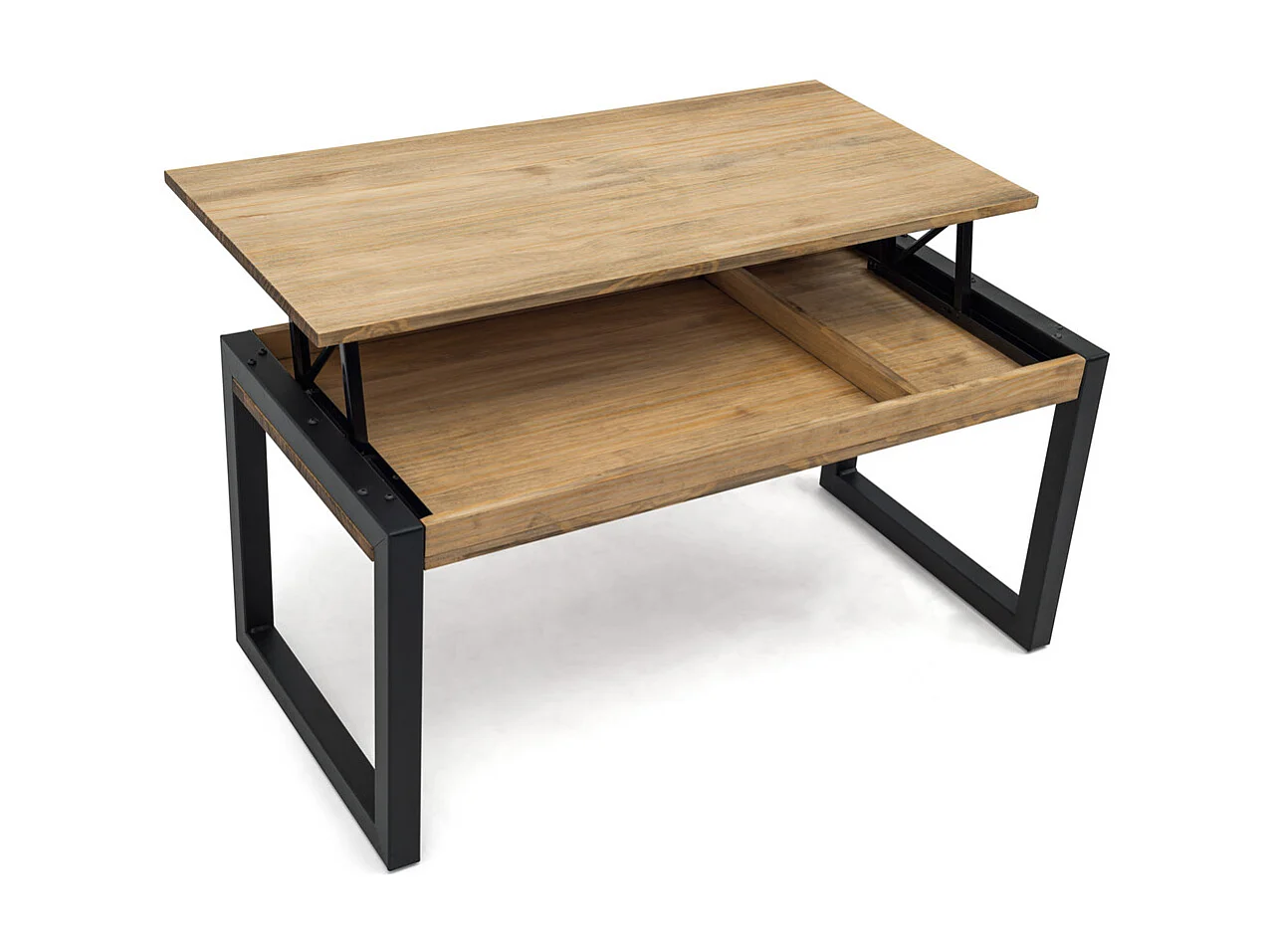 Table basse relevable iCub Strong ECO 50x100x49cm 18mm Noir-Vieilli