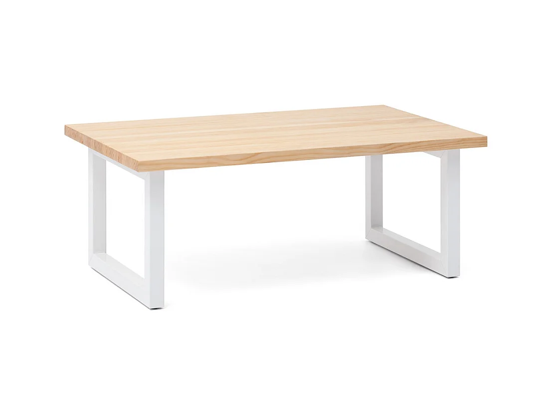 Table basse iCub Strong ECO 50x120x43 cm Blanc Naturel