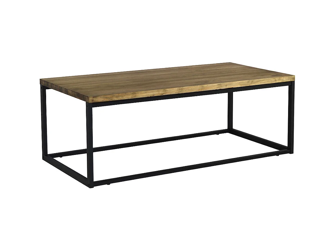 Table basse Icub U 60x100x42cm. 18mm. Noir. Bois effect vintage