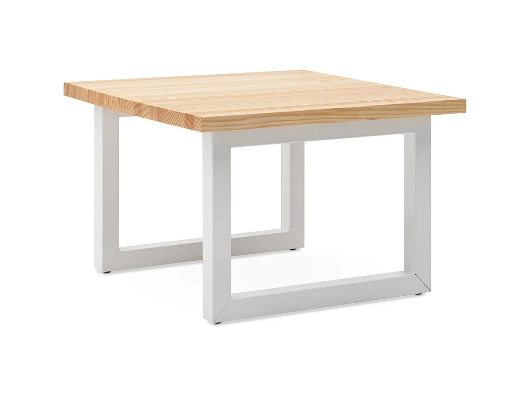 Table basse iCub Strong ECO 60x60x53 cm Blanc-Naturel