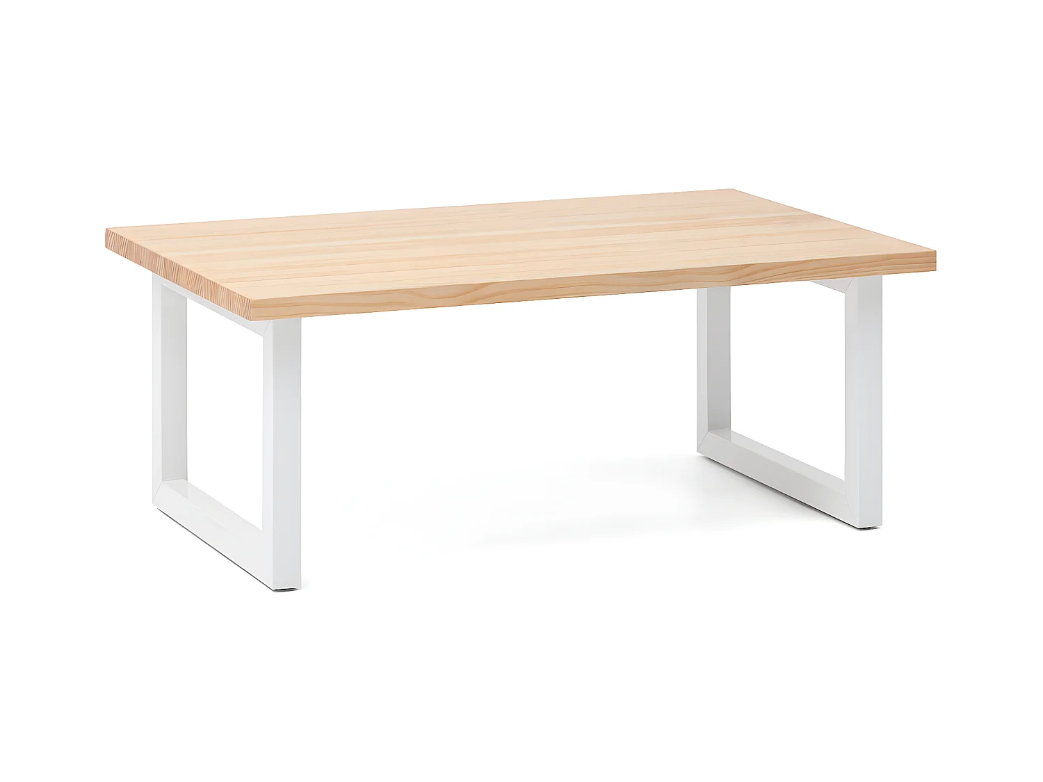 Table basse iCub Strong ECO 60x140x43 cm Blanc Naturel