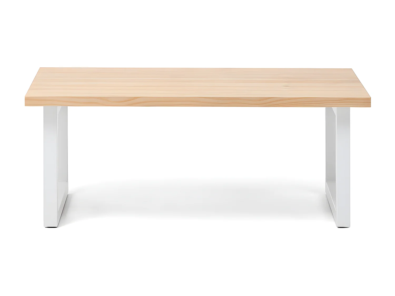 Mesa Centro iCub Strong ECO 140x60x43cm Blanca madera acabado natural estilo nórdico industrial Box Furniture