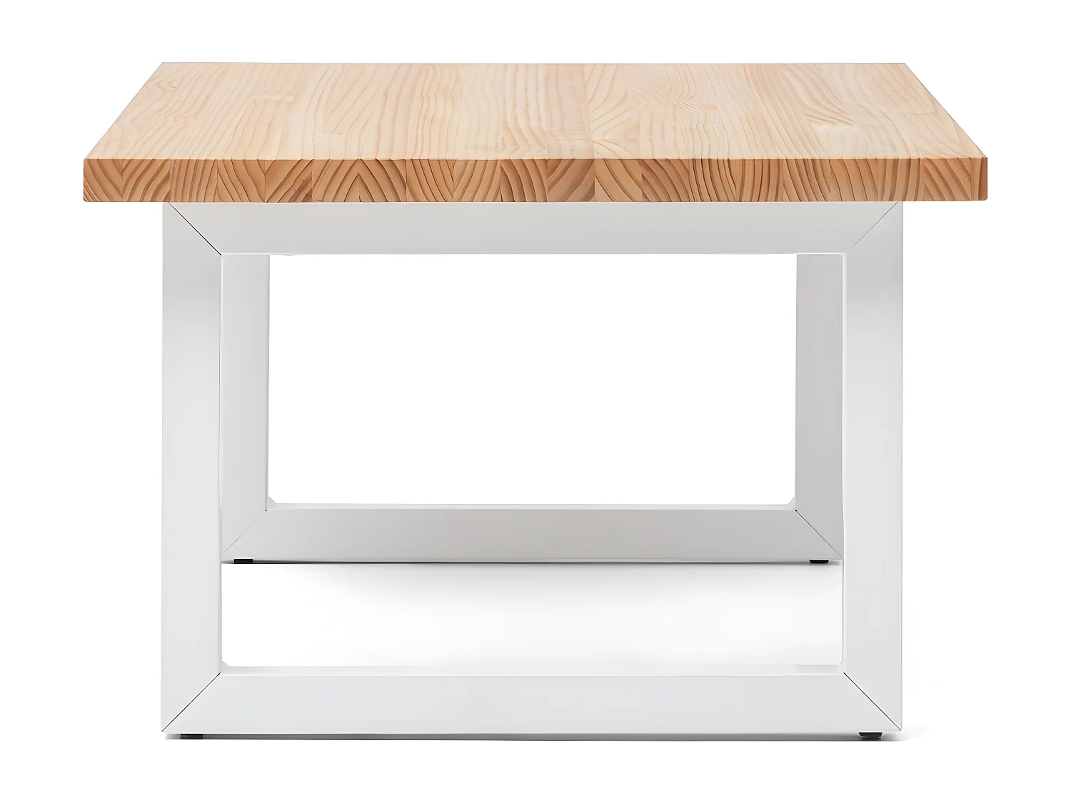 Mesa Centro iCub Strong ECO 140x60x43cm Blanca madera acabado natural estilo nórdico industrial Box Furniture