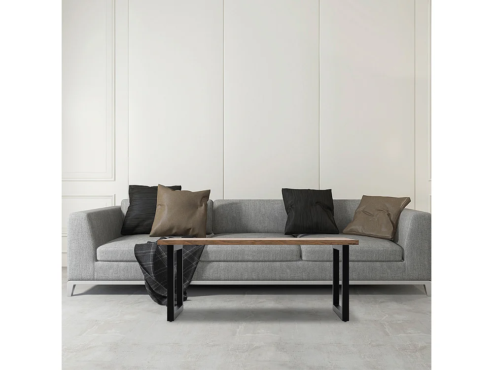 Table basse iCub Strong ECO 50x120x43 cm Noir Effect-Vintage