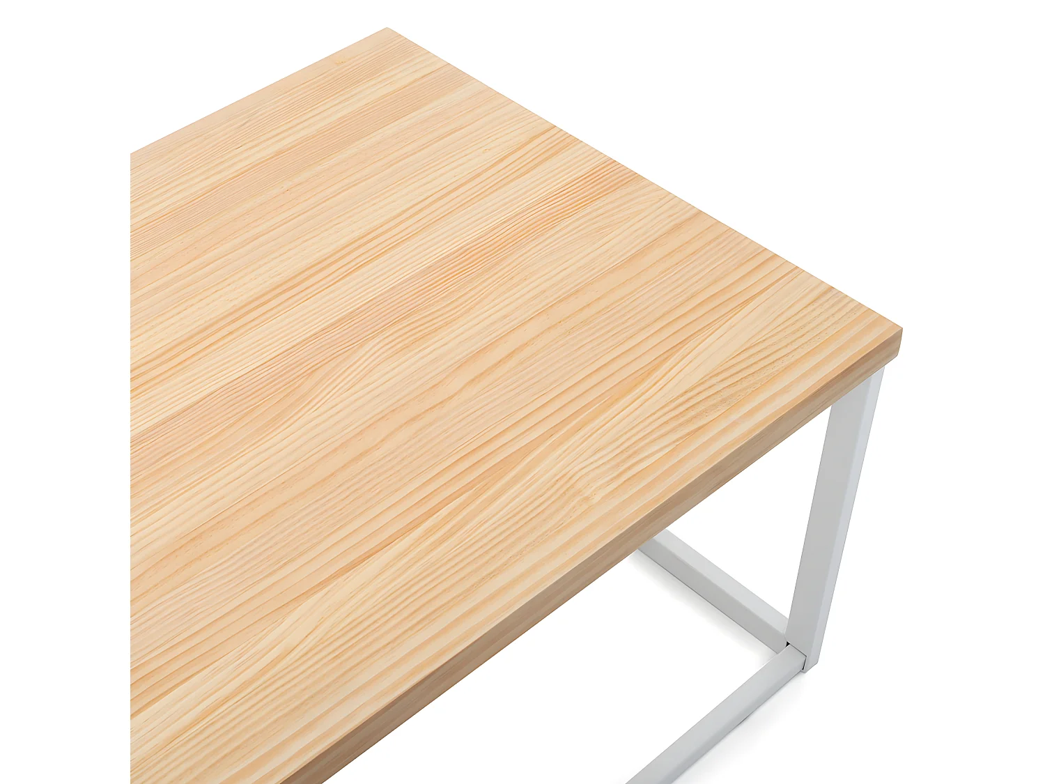 iCub U Big Wood Coffee Table 120x60x43cm Blanc en pin massif finition naturelle Style nordique Industriel Box Furniture