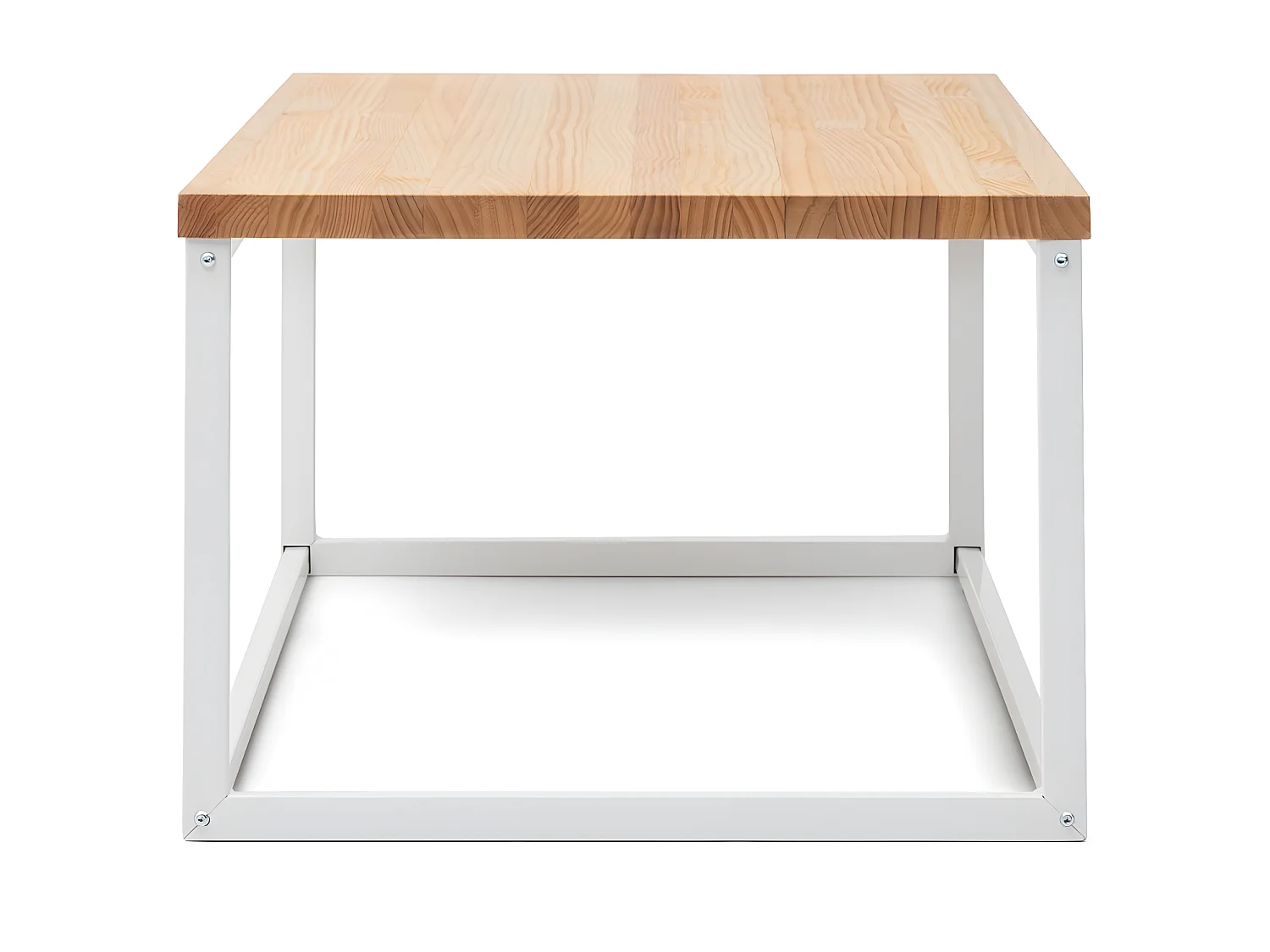 iCub U Big Wood Coffee Table 120x60x43cm Blanc en pin massif finition naturelle Style nordique Industriel Box Furniture