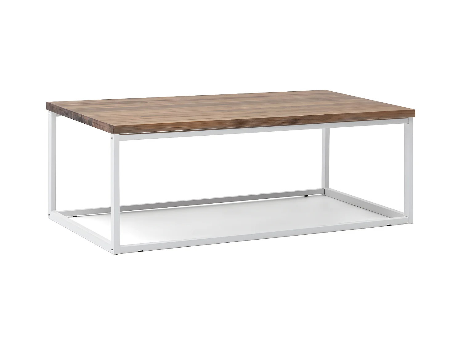 Table basse Icub U.  60x100x43 cm. Blanc. Style industriel vintage