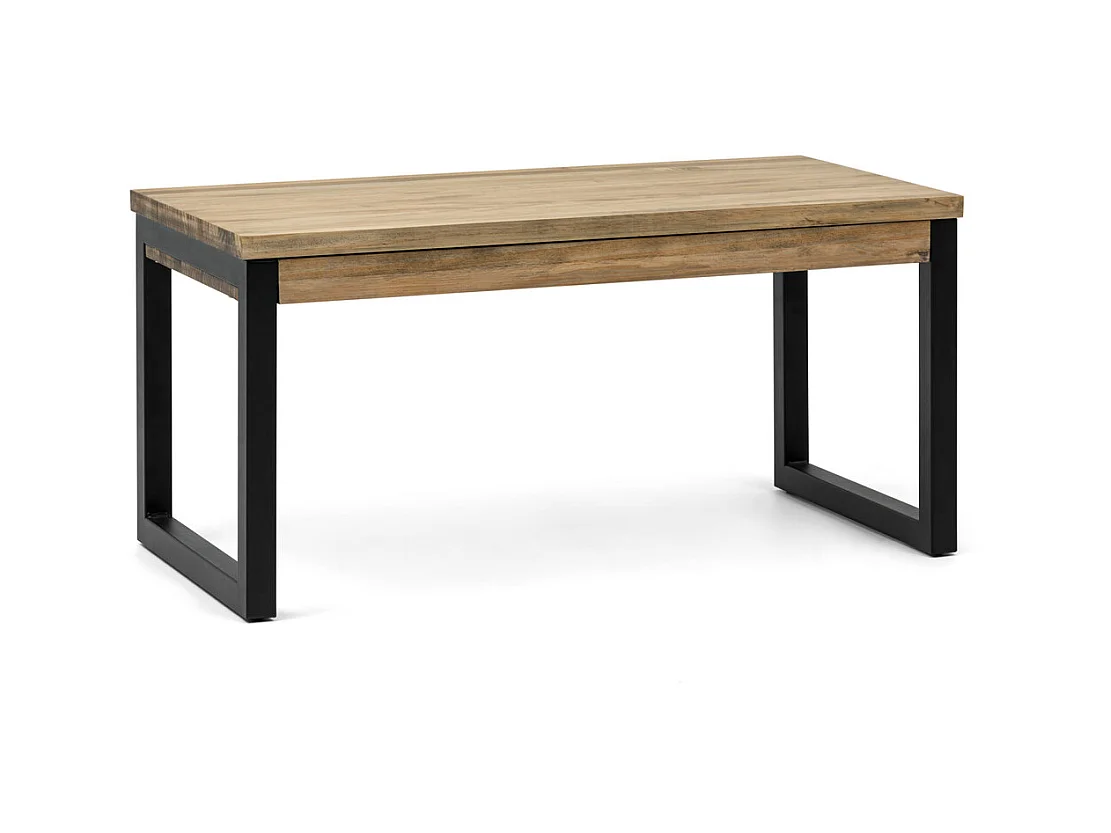 Mesa Elevable iCub Strong ECO 100x50x52cm Negra en madera maciza de pino acabado vintage estilo industrial Box Furniture
