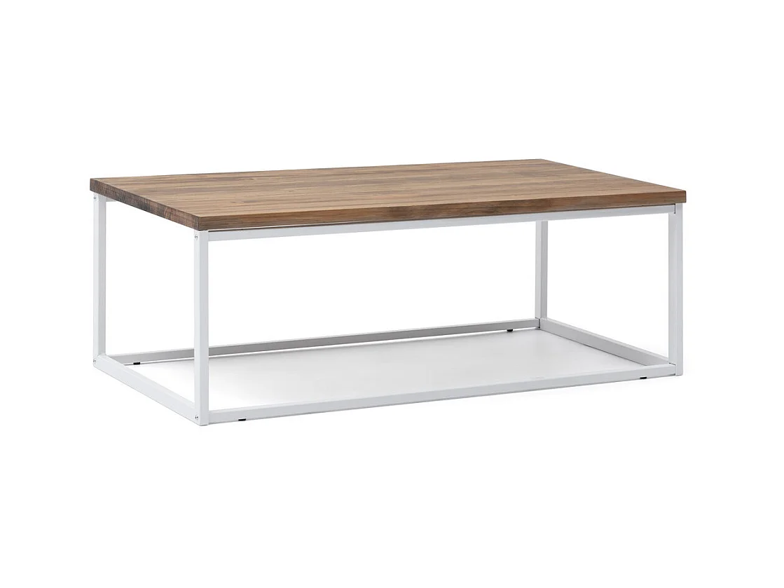 Table basse Icub U.  60x80x43 cm. Blanc. Style industriel vintage