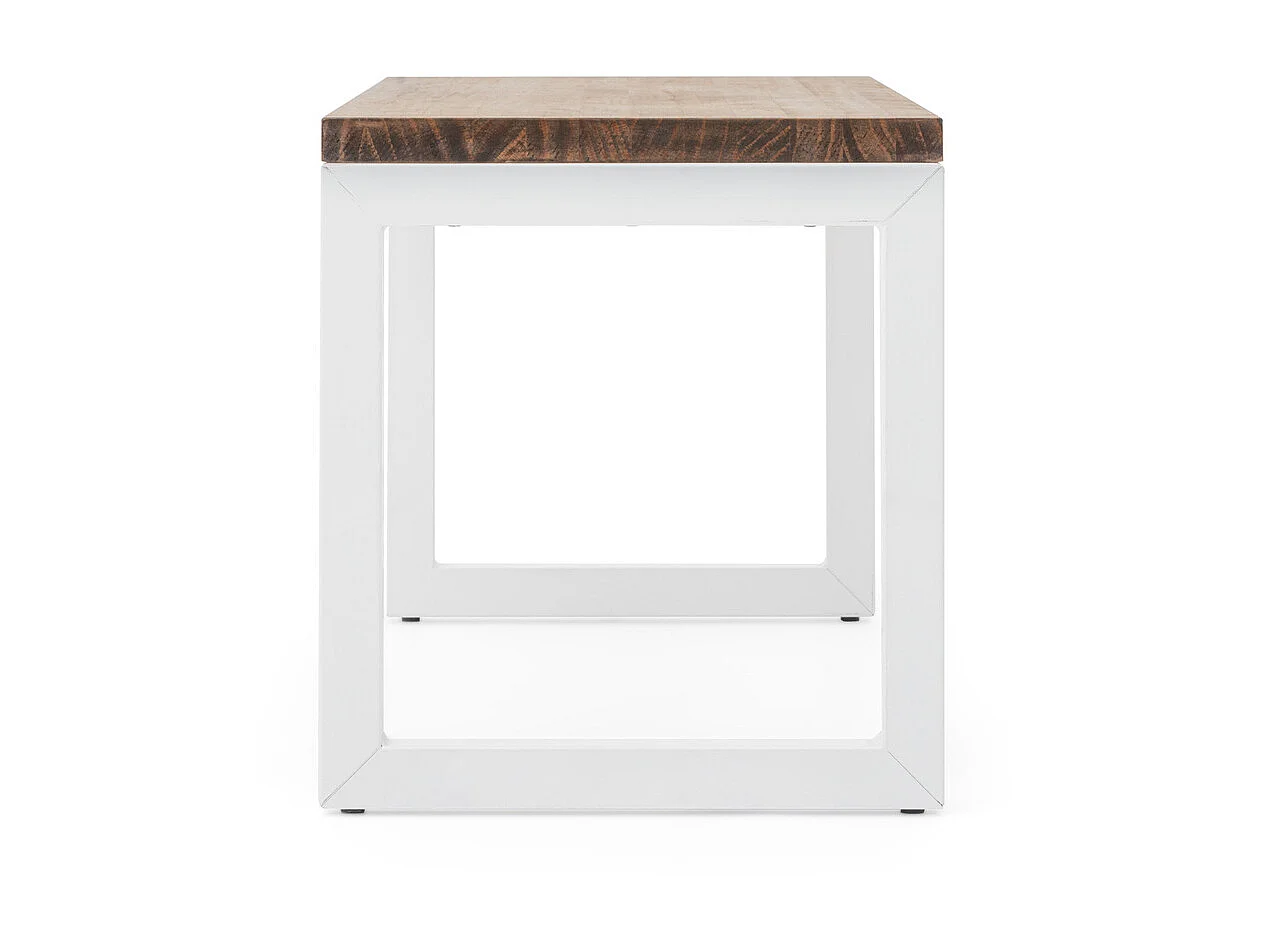 Banco iCub Strong ECO 100x40x45cm Blanco en madera maciza de pino acabado vintage estilo industrial Box Furniture