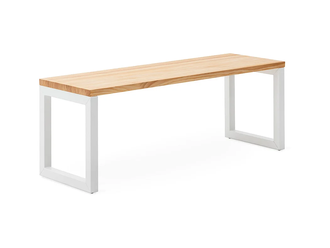 Banc Banquette iCub Strong ECO 40x120x45cm Blanc-Naturel Box Furniture