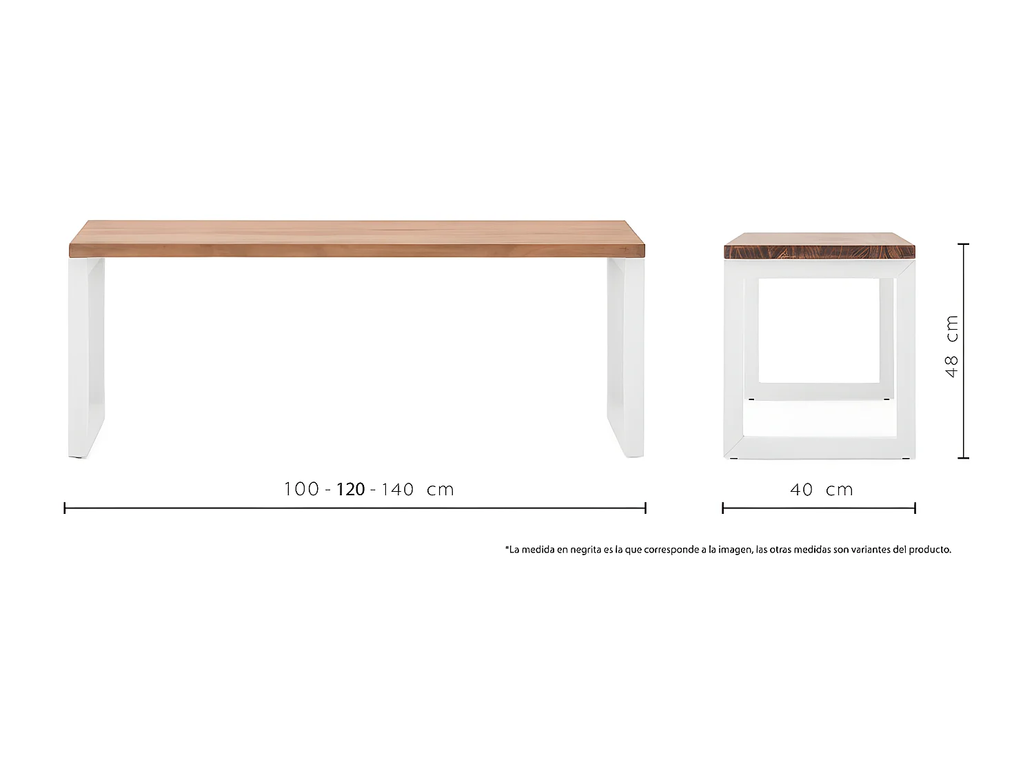 Banc Banquette iCub Strong ECO 40x140x45 cm Blanc Box Furniture 