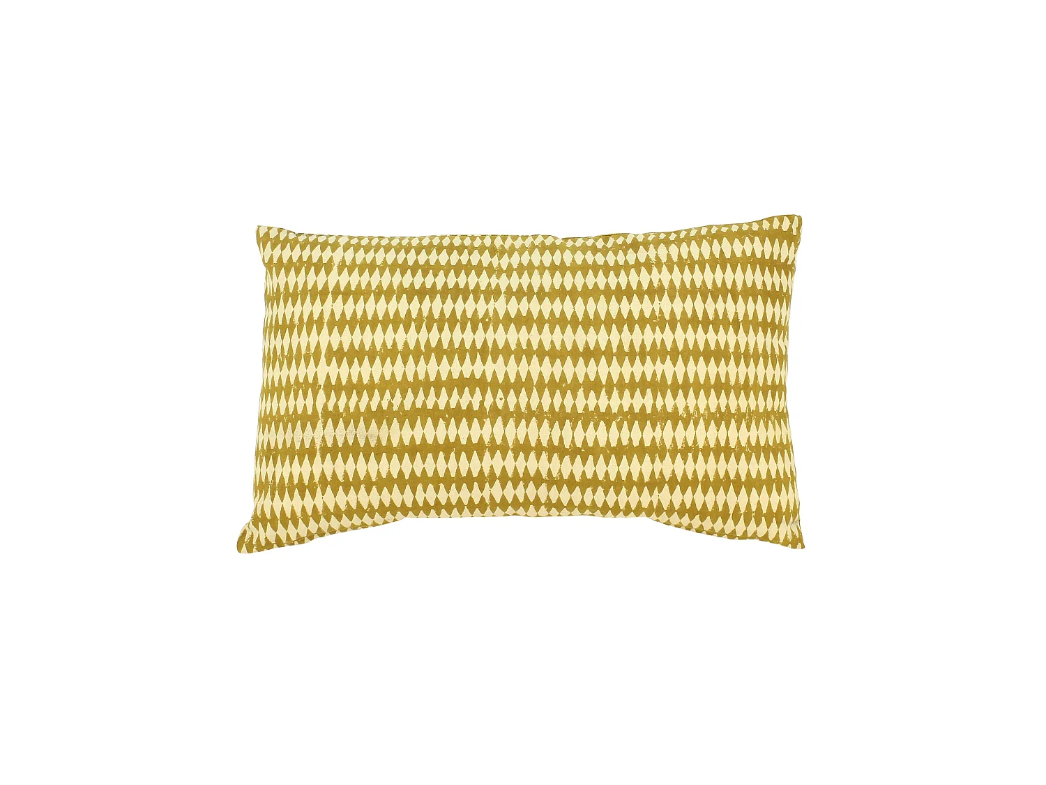 Now's Home - Coussin En Coton Imprime Coloris Jaune Moutarde 30x50cm Narmad