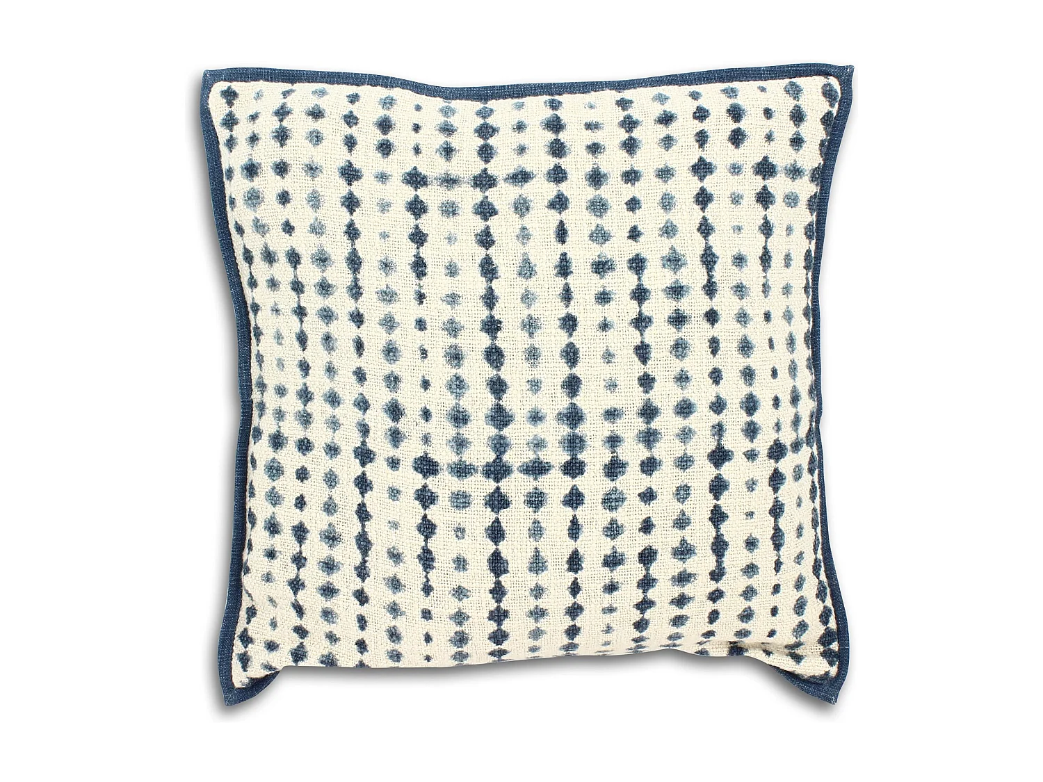 Now's Home - Coussin En Coton Imprimé Bleu Mer Passepoil Bleu 45x45cm Galo
