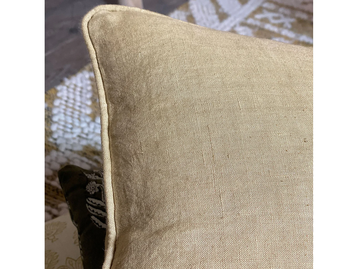 Now's Home - Coussin Carre En Lin Coloris Camel 40x40cm Nyl