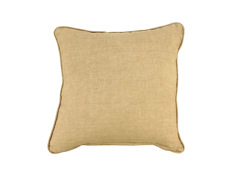 Now's Home - Coussin Carre En Lin Coloris Camel 40x40cm Nyl