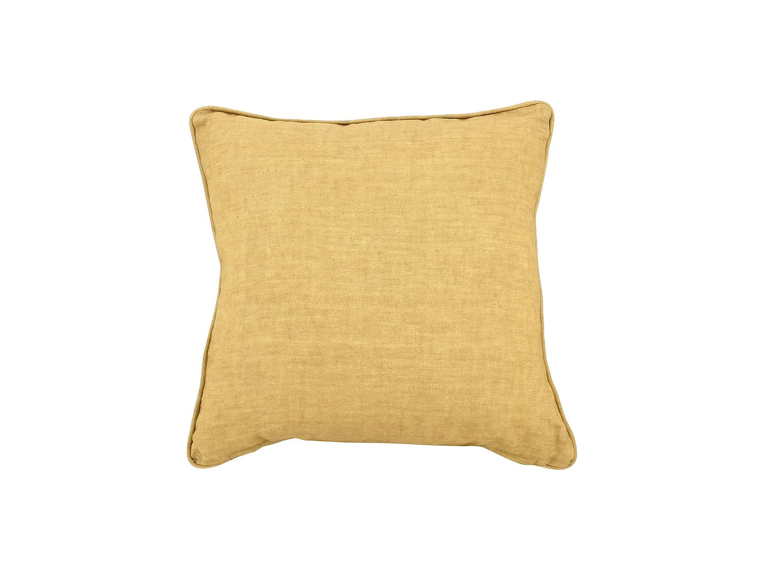 Now's Home - Coussin Carre En Lin Coloris Jaune Moutarde 40x40cm Nyl