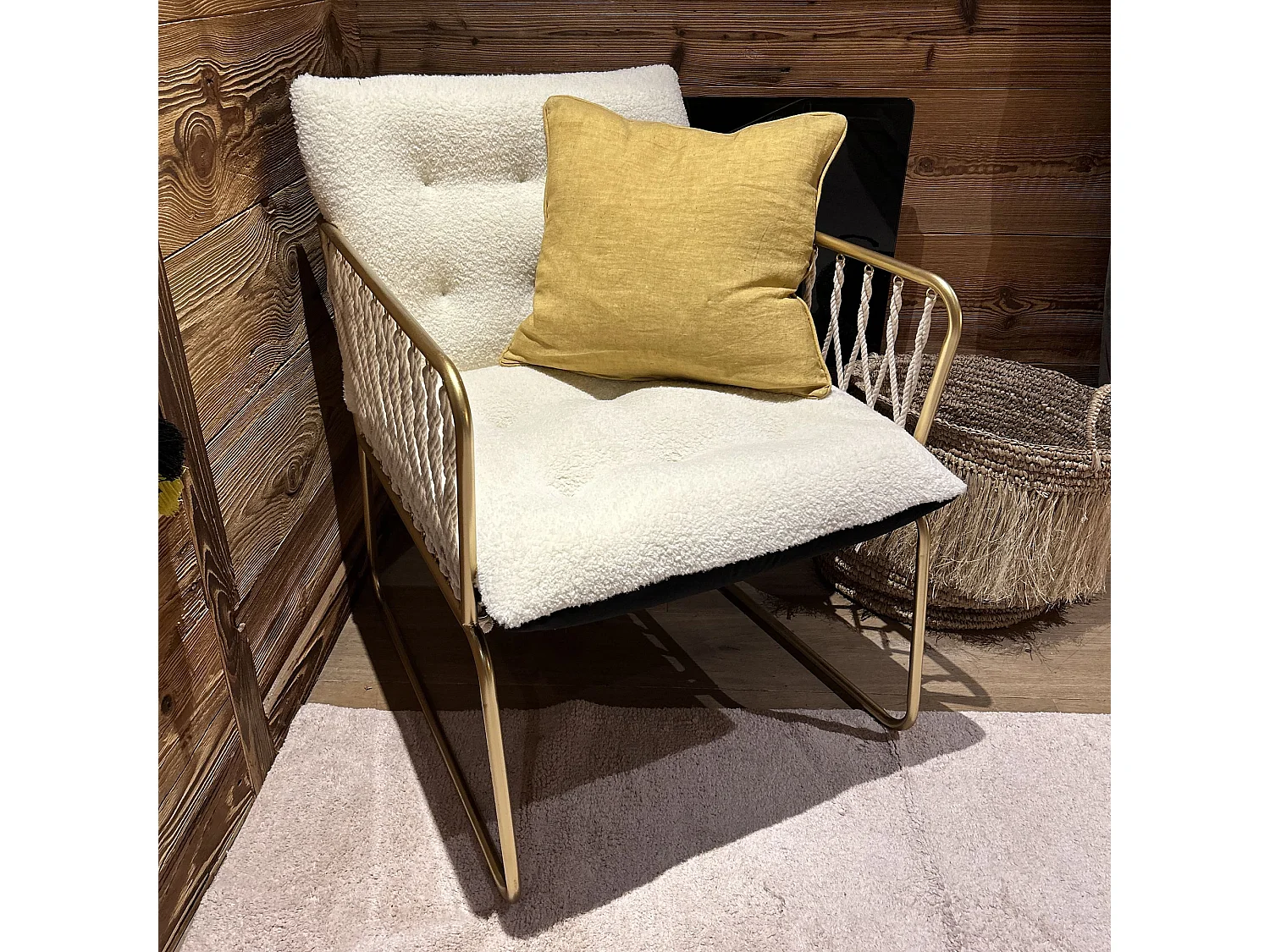 Now's Home - Coussin Carre En Lin Coloris Jaune Moutarde 40x40cm Nyl