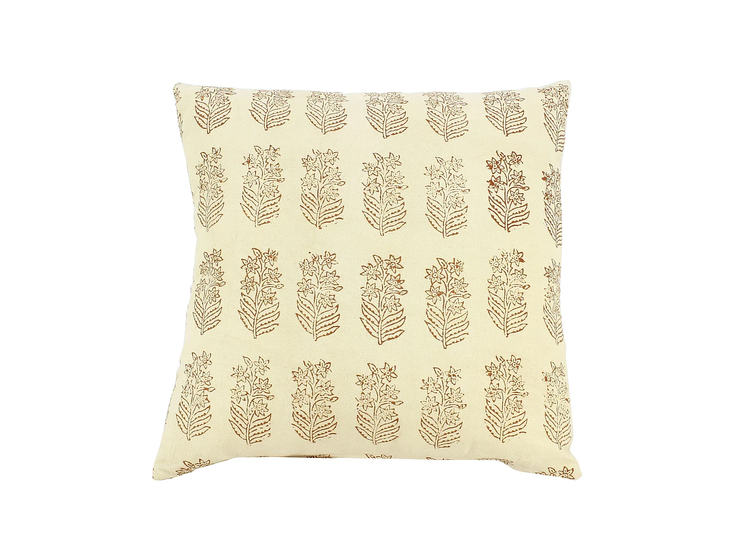 Now's Home - Coussin En Coton Imprime Beige Avec Motifs 40x40cm Adyar
