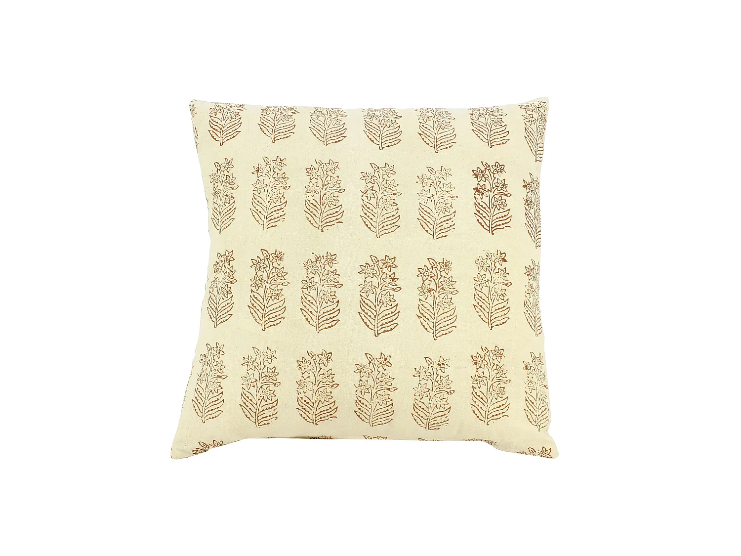 Now's Home - Coussin En Coton Imprime Beige Avec Motifs 40x40cm Adyar