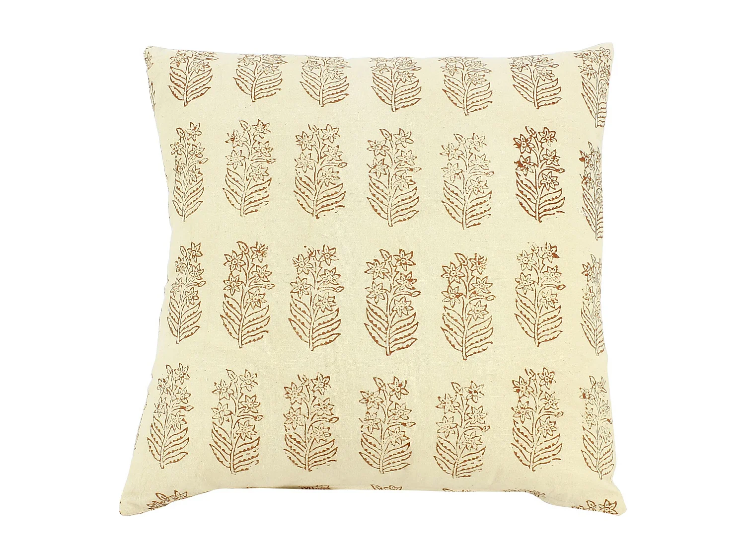 Now's Home - Coussin En Coton Imprimé Beige Avec Motifs 40x40cm Adyar