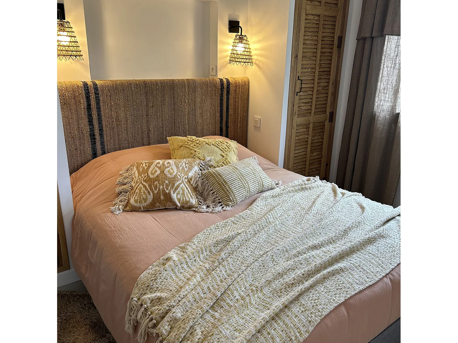 Now's Home - Coussin En Coton Tisse Jaune Mimosa  Frange 45x45cm Itarema