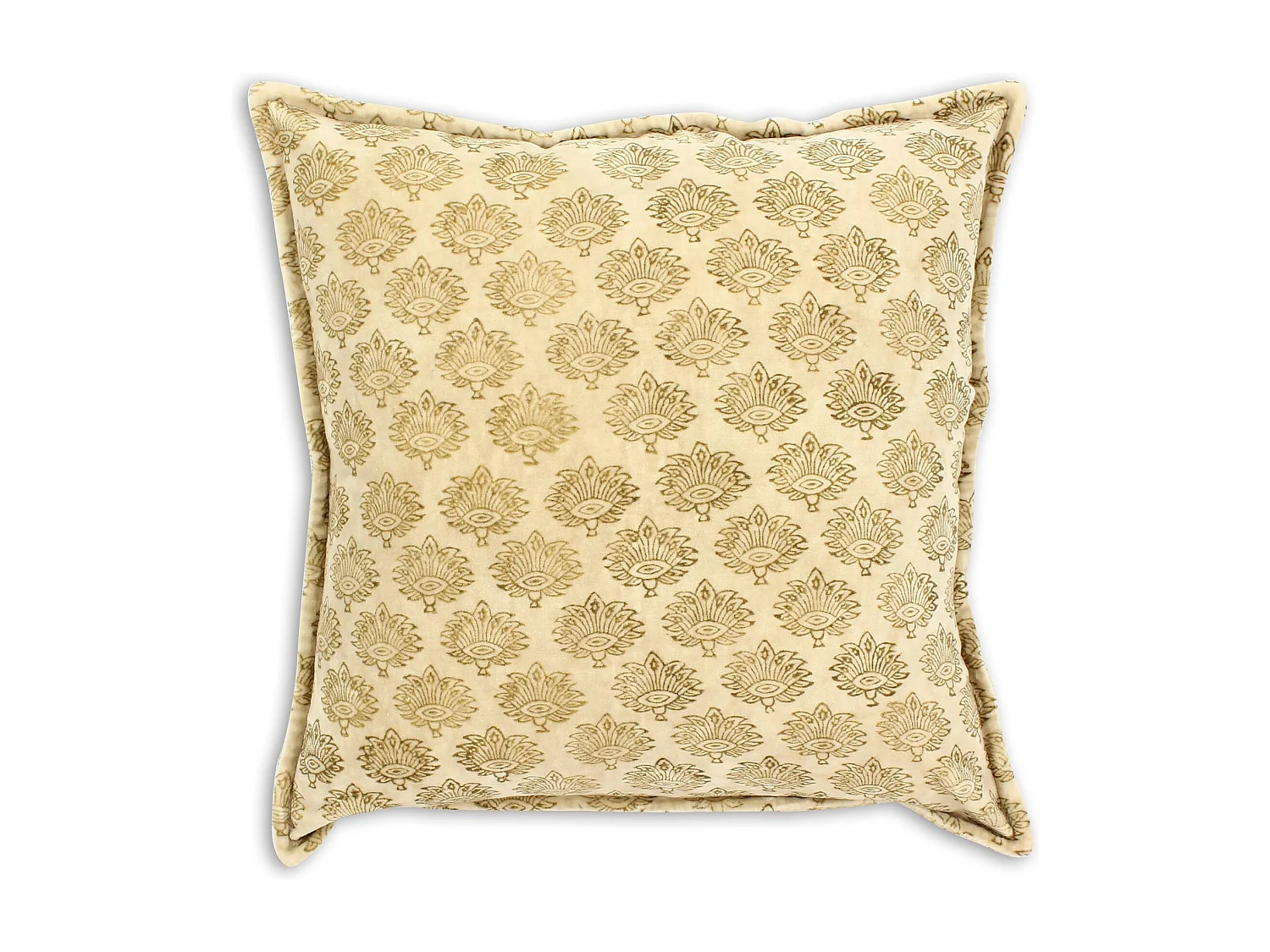 Now's Home - Coussin En Velours Vintage Beige Avec Imprimé 45x45cm Dori