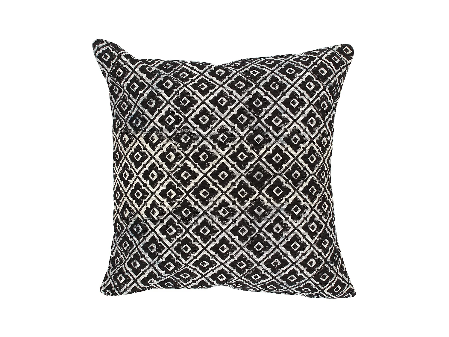 Now's Home - Coussin En Coton Imprime Bleu Et Noir 4 Pompons 45x45 Cm Wild