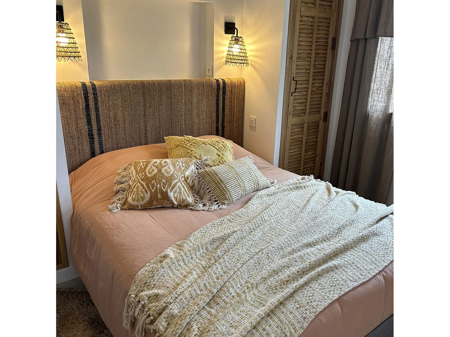 Now's Home - Coussin En Coton Tisse Frangé Jaune Mimosa 45x45cm Candido