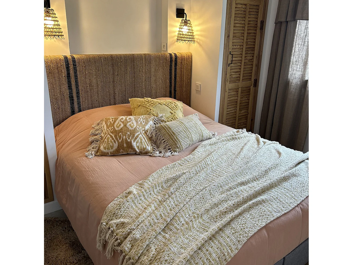 Now's Home - Coussin En Coton Imprimé Frangé Jaune Mimosa 30x50cm Guama
