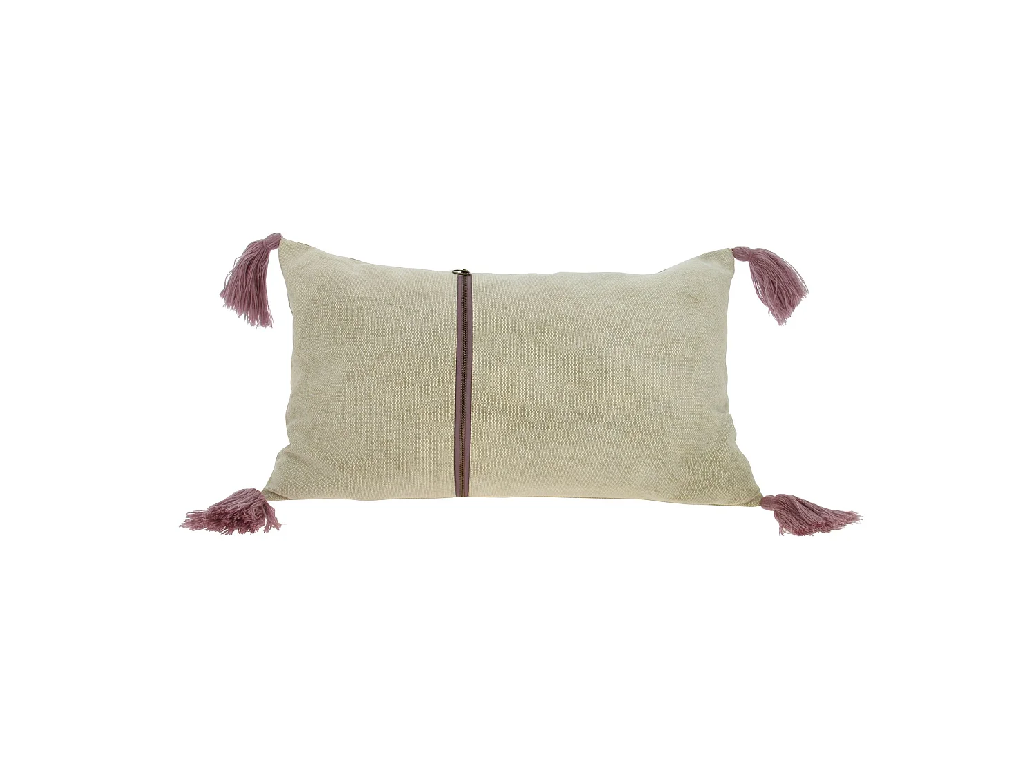 Now's Home - Coussin Beige 100% Coton Lave Zip Deco. Vertical 30x50cm Agra
