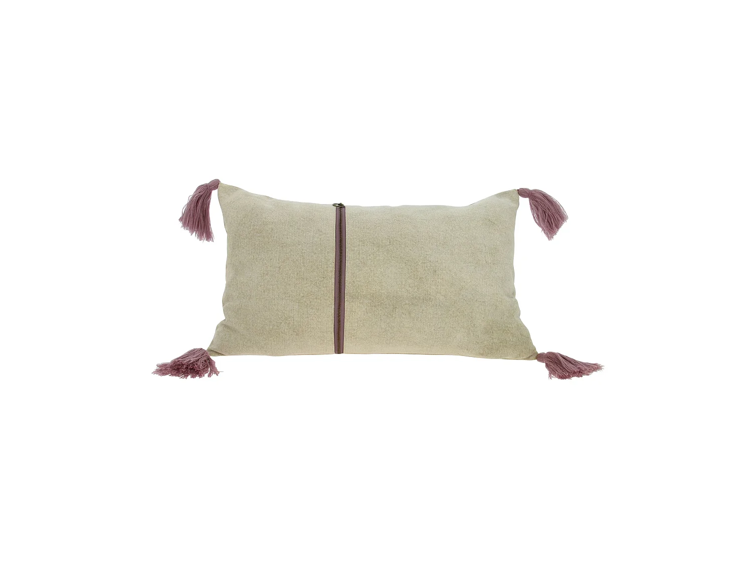 Now's Home - Coussin Beige 100% Coton Lave Zip Deco. Vertical 30x50cm Agra