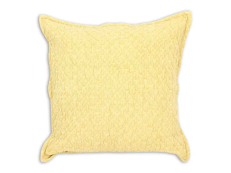 Now's Home - Coussin En Coton Gauffre Jaune 45x45cm Gali