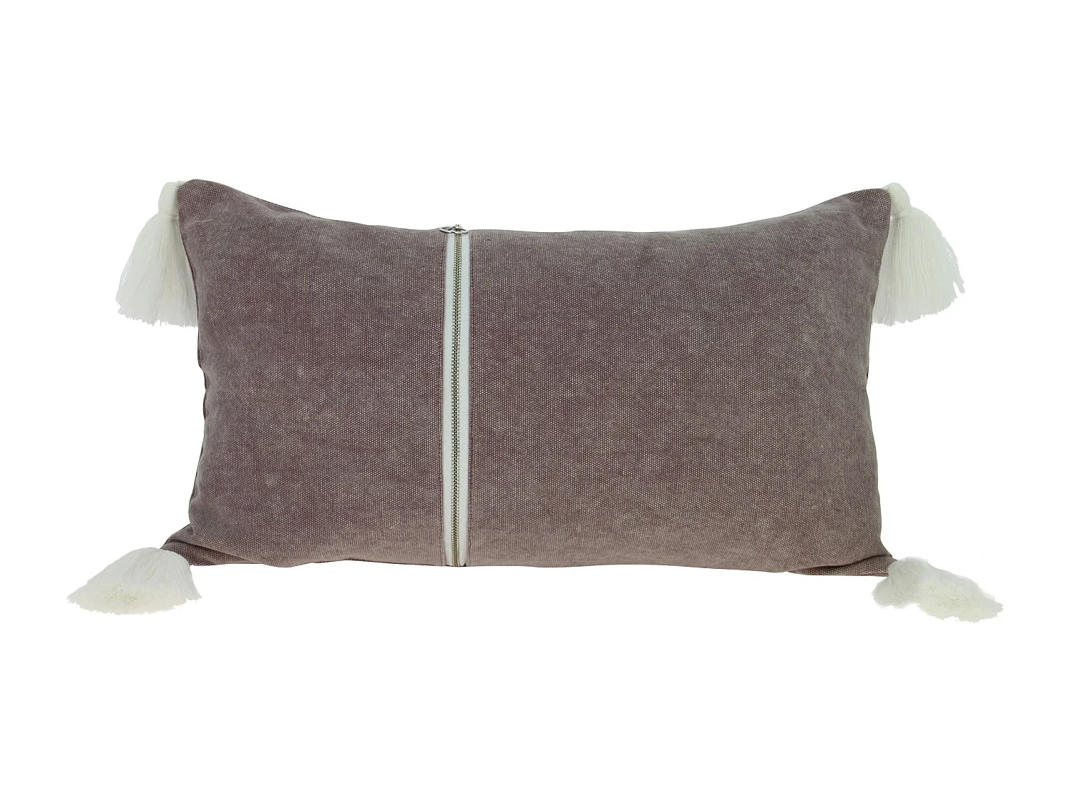 Now's Home - Coussin Rose 100% Coton Lavé Zip Déco.vertical 30x50cm