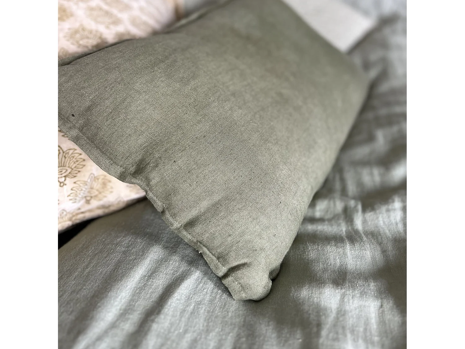 Now's Home - Coussin En Lin Vert 30x50cm Nyl