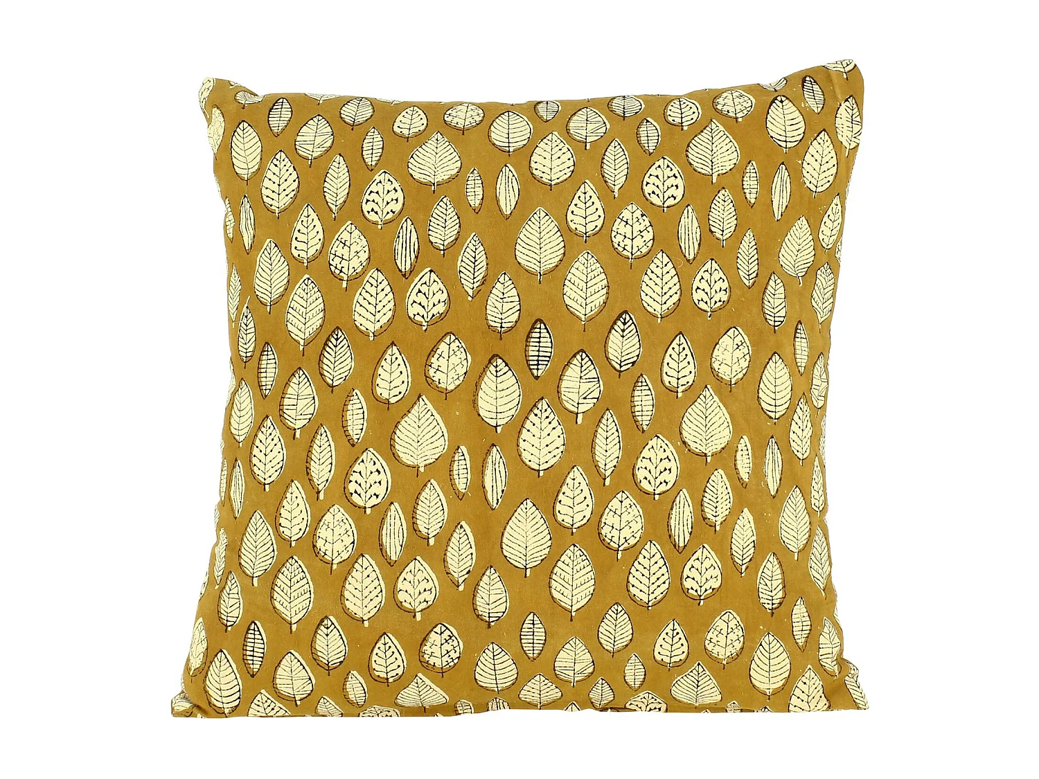 Now's Home - Coussin En Coton Imprimé Coloris Jaune Moutarde 40x40cm Nilam