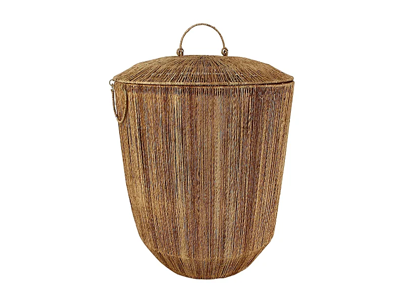 Now's Home - Panier En Jute Naturelle Avec Couvercle Et Poignees D45xh56cm Sibu