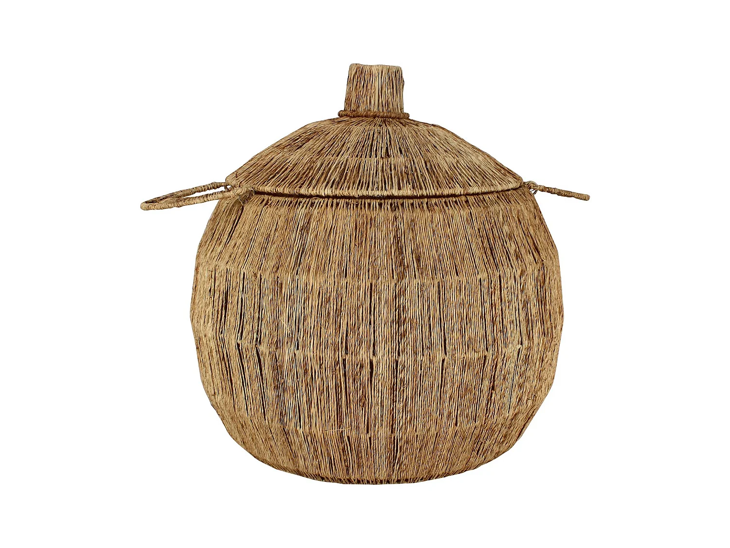 Now's Home - Panier En Jute Naturelle Avec Couvercle Et Poignees D40xh40cm Sibu