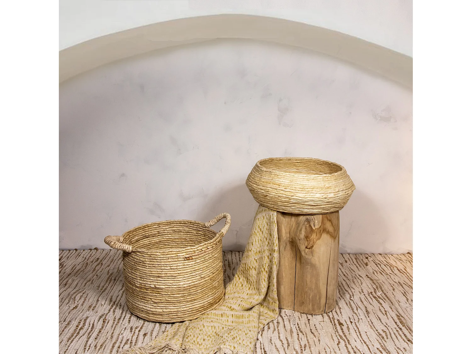 Now's Home - Panier Rond En Fibres D'abaca  D42xh16.5cm Dounia