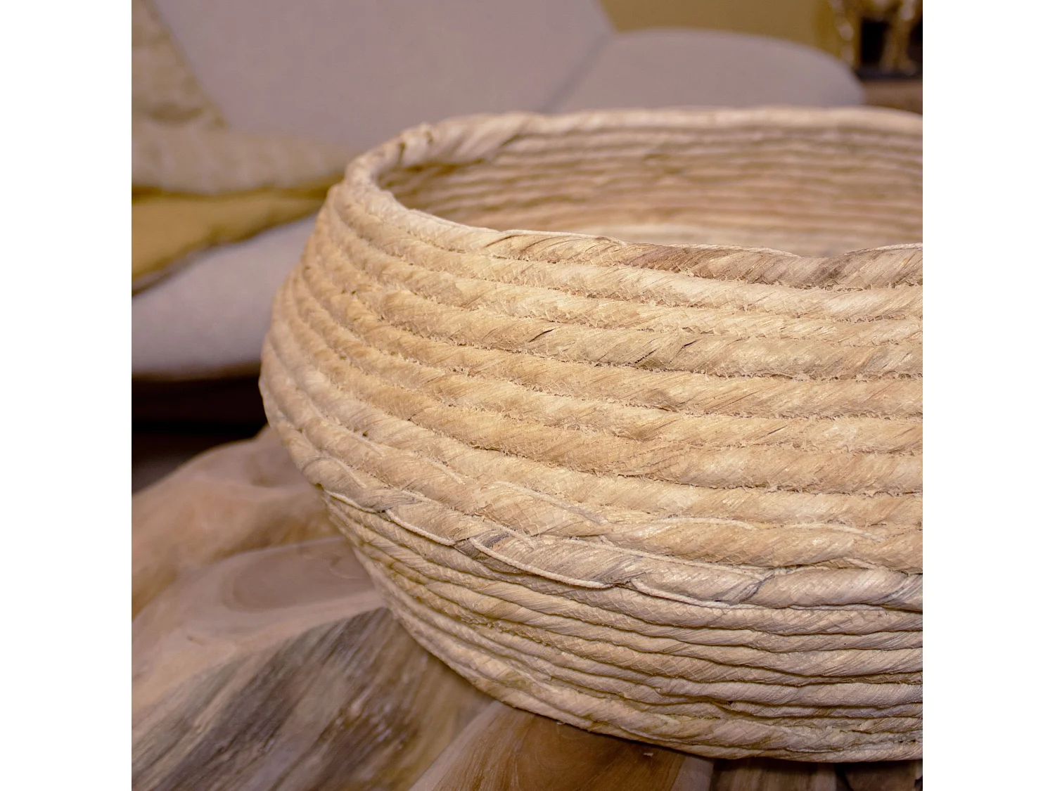 Now's Home - Panier Rond En Fibres D'abaca  D42xh16.5cm Dounia