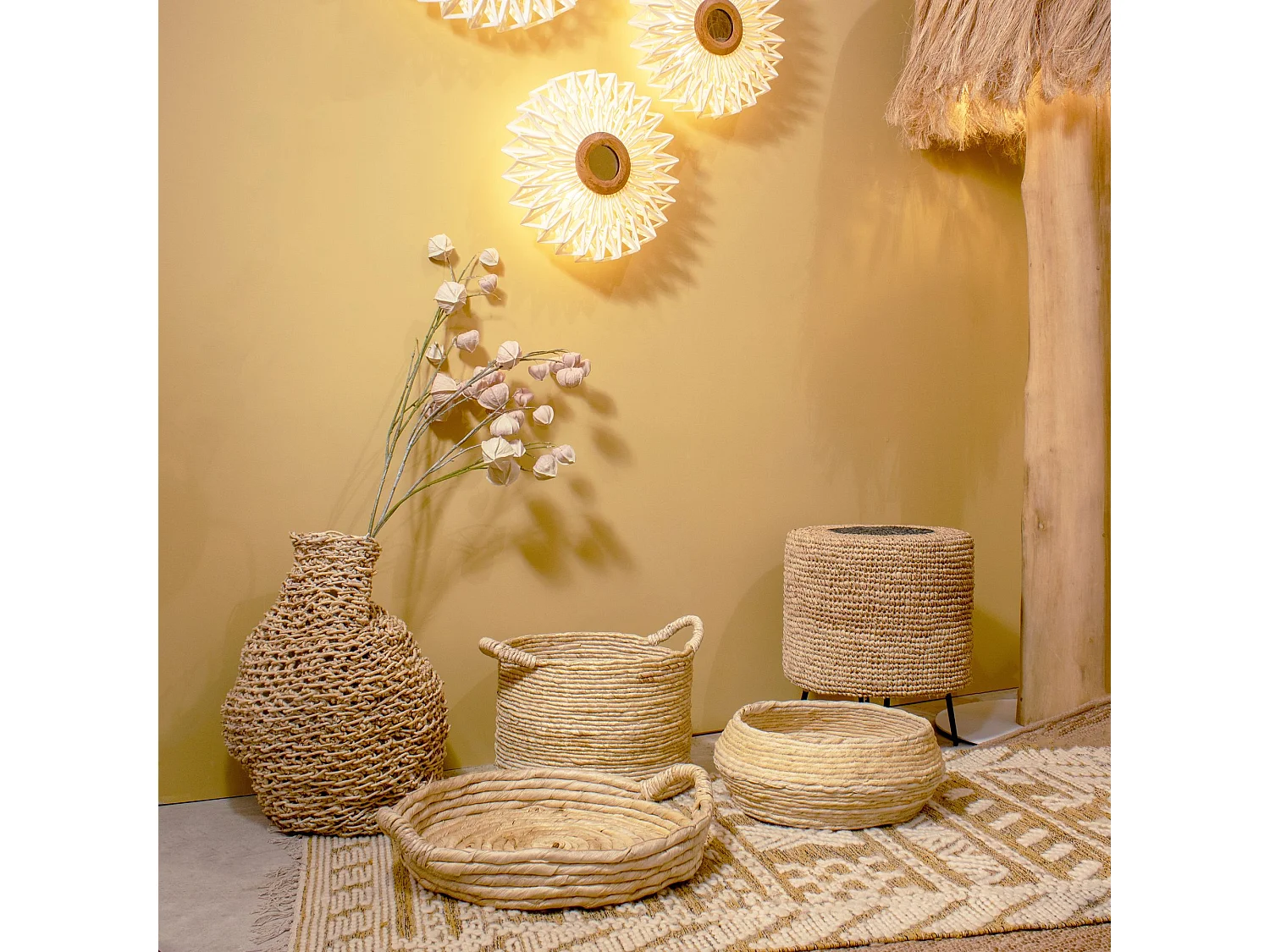 Now's Home - Panier Rond En Fibres D'abaca  D42xh16.5cm Dounia