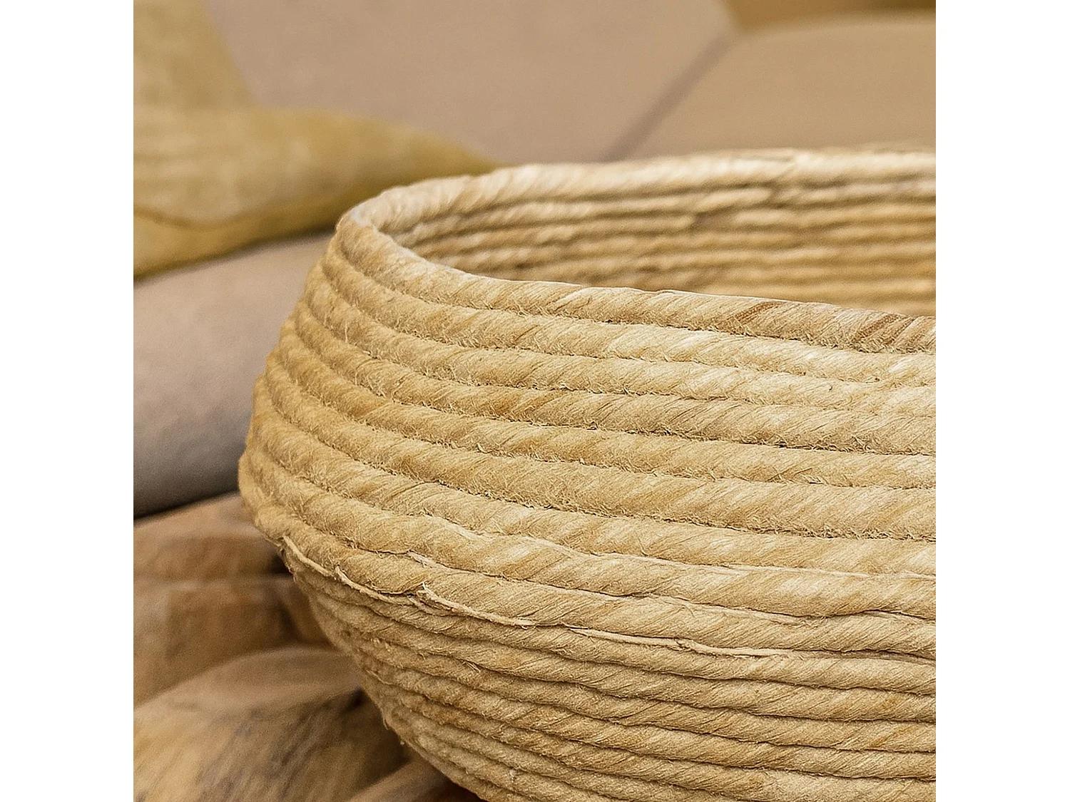Now's Home - Panier Rond En Fibres D'abaca  D42xh16.5cm Dounia