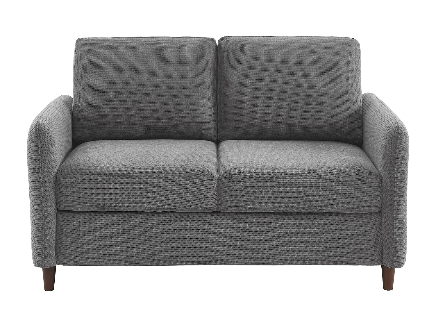 Canapé droit LUCIEN fixe avec coffre de rangement tissu gris 2 places