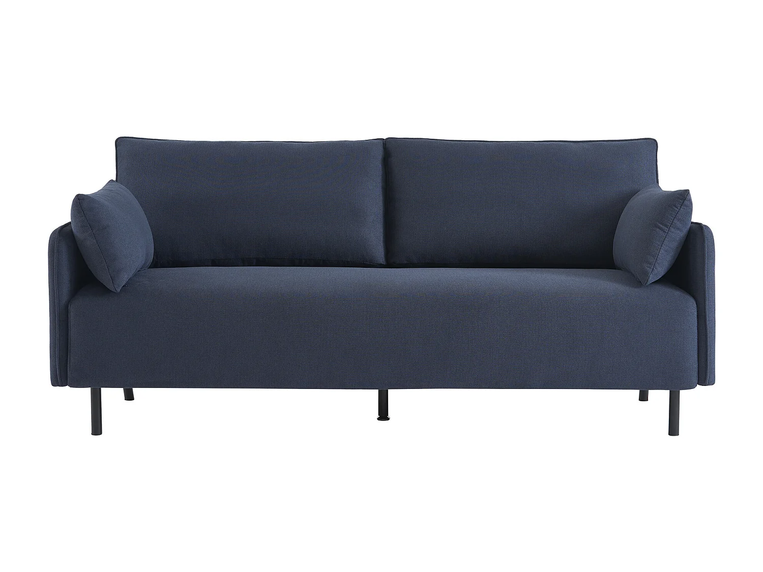 Canapé droit GABIN fixe tissu bleu nuit 3 places